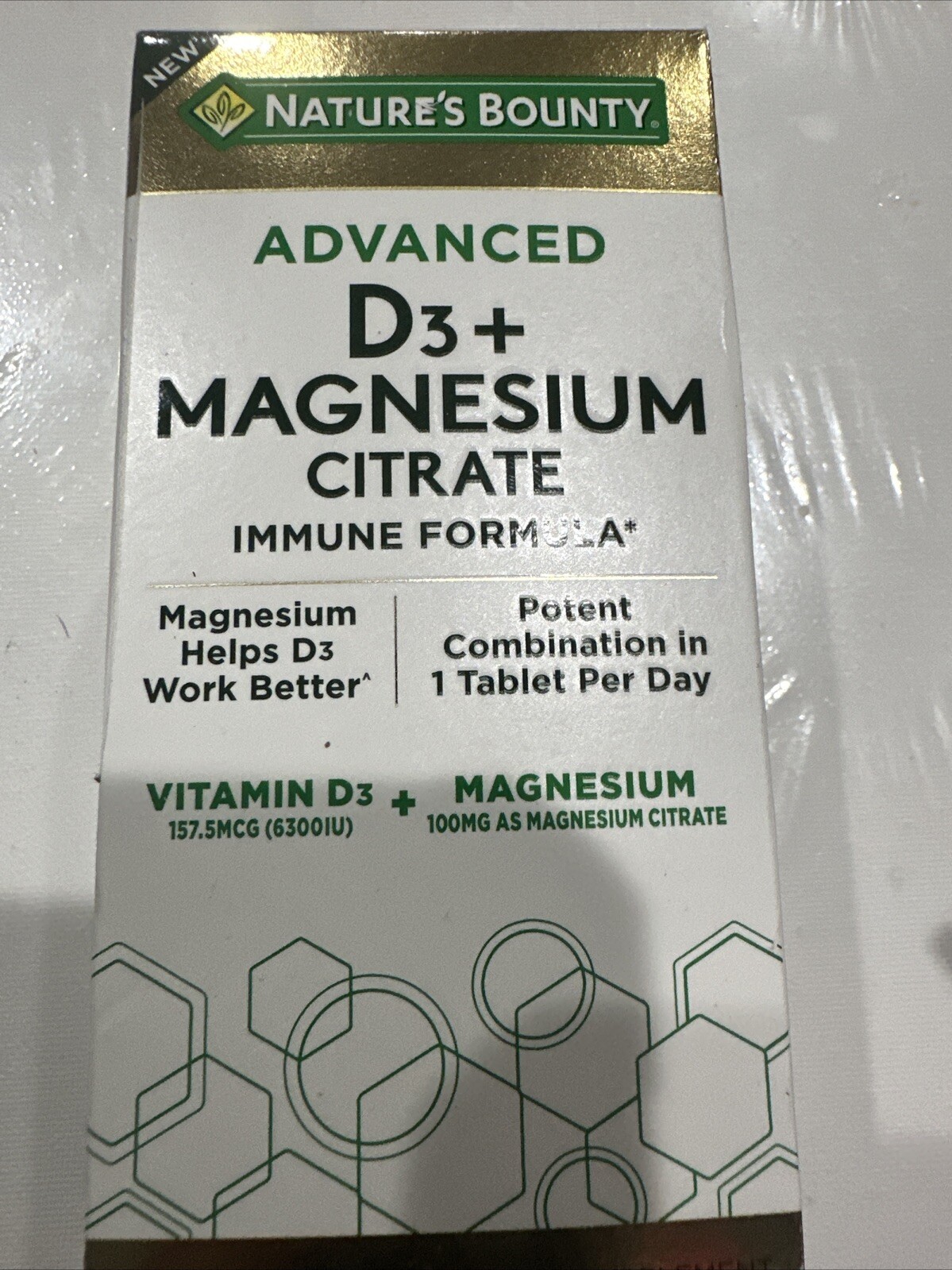 Nature’s Bounty Advanced D3 + Magnesium Citrate 90 Tabs Exp. 09/2025