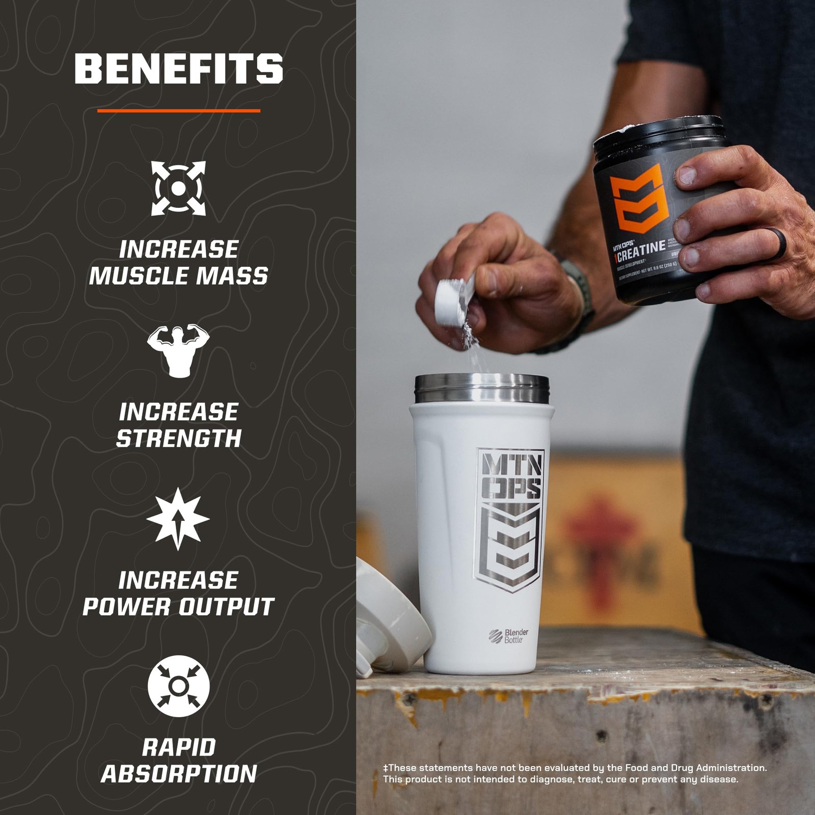MTN OPS Micronized Creatine Monohydrate Powder – 8.8 Ounce (Pack of 1)