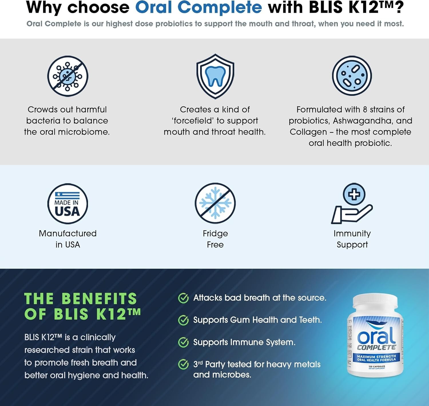 Oral Complete 11-in-1 Dental Probiotics Bad Breath Treatment Halitosis Tonsil