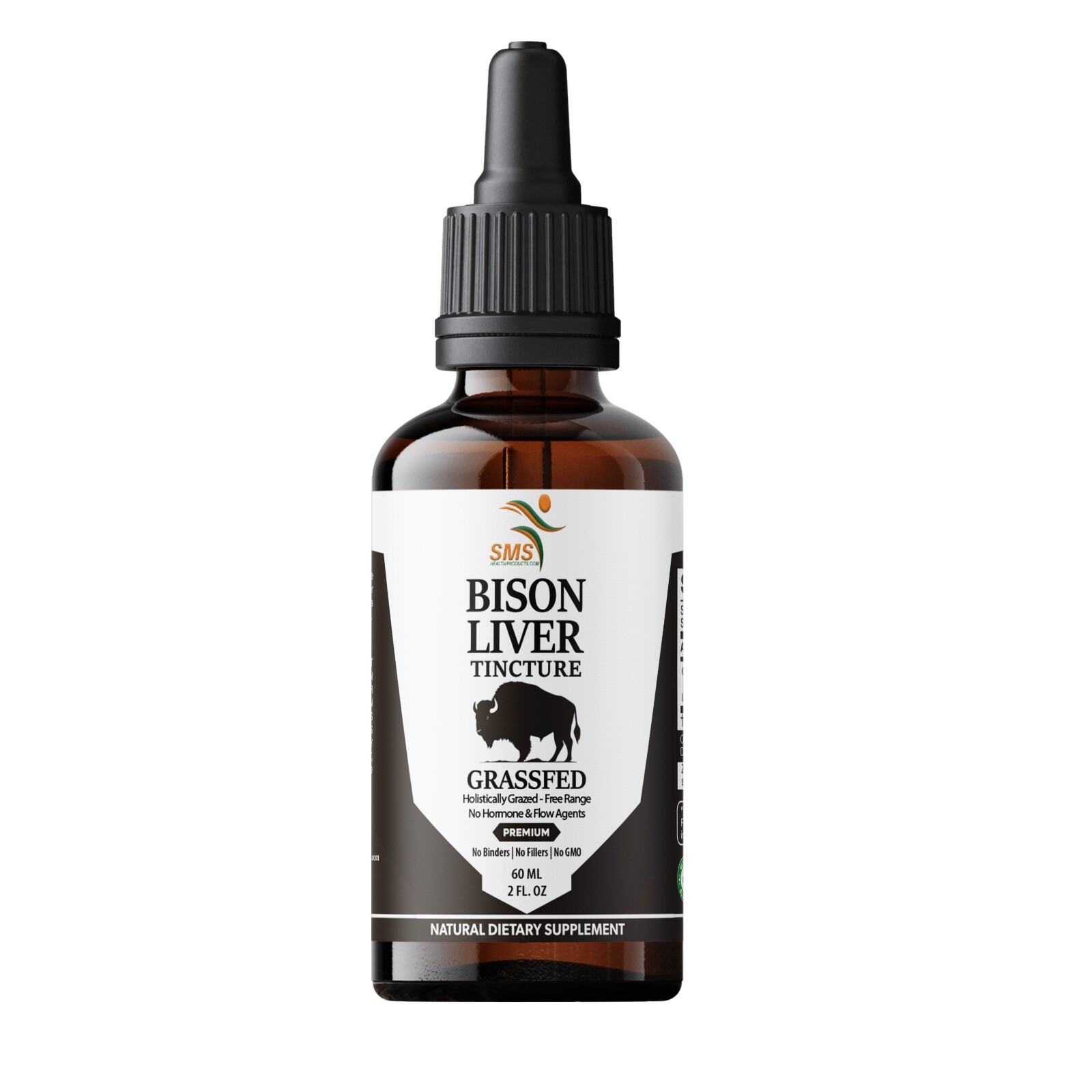 Grassfed Bison Liver Extract Organic Non GMO Tincture Liquid Herbal Drops 2 Floz