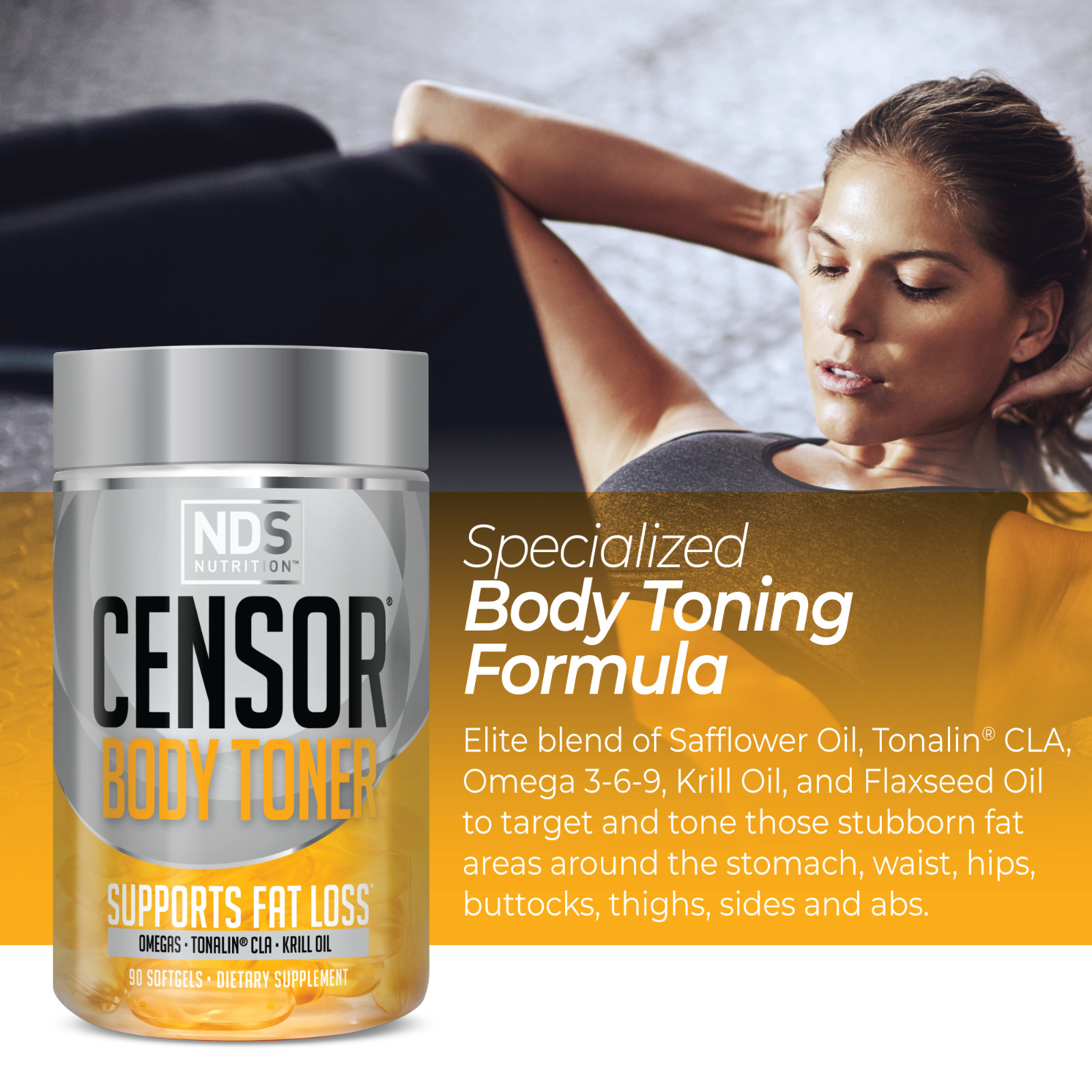 CENSOR Specialized Body Toning Supplement for Losing Inches – 90 Softgels