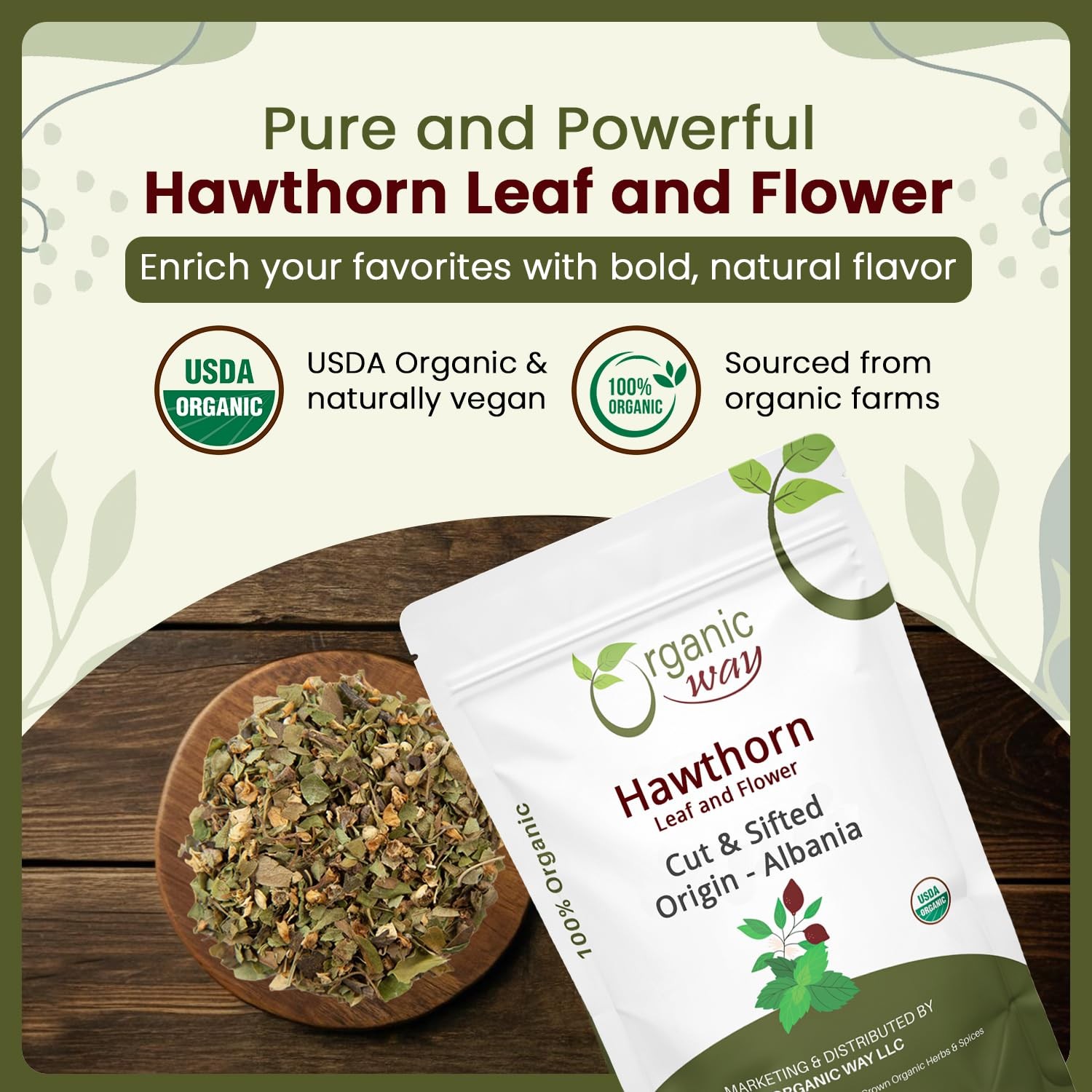 Hawthorn Leaf and Flower Cut & Sifted (Crataegus monogyna) – Herbal Tea | Eur…