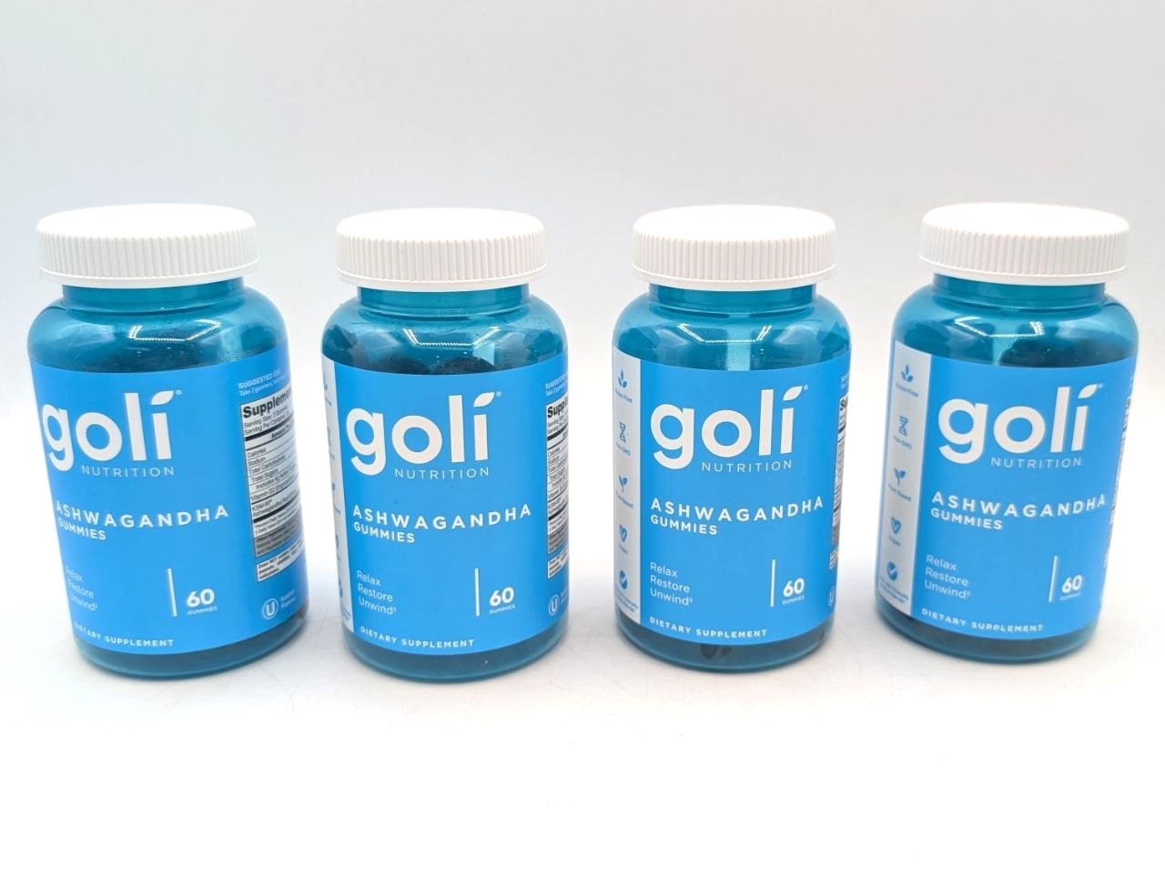 Goli Ashwagandha + Vitamin D Gummies, Mixed Berry 60 ct – 4 PACK