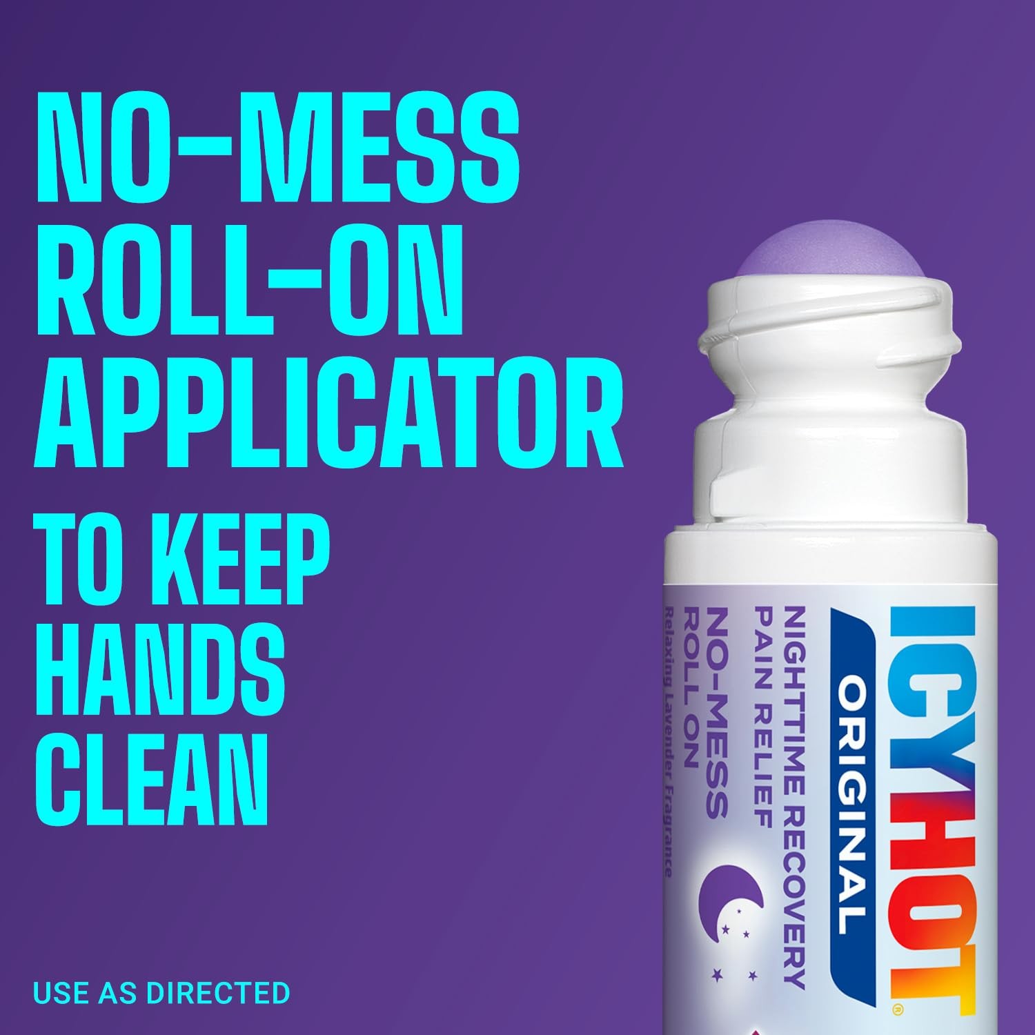 Icy Hot Original Pain Relief Nighttime Recovery No-Mess Roll-On Applicator, Fast