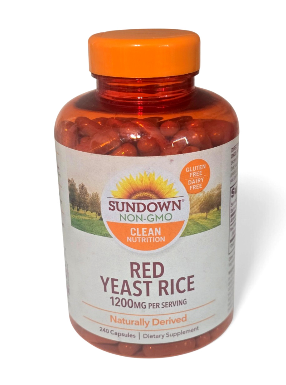 Sundown Naturals Red Y east R ice 1200mg Capsules ~ 240 Count ~ EXP-6/2026