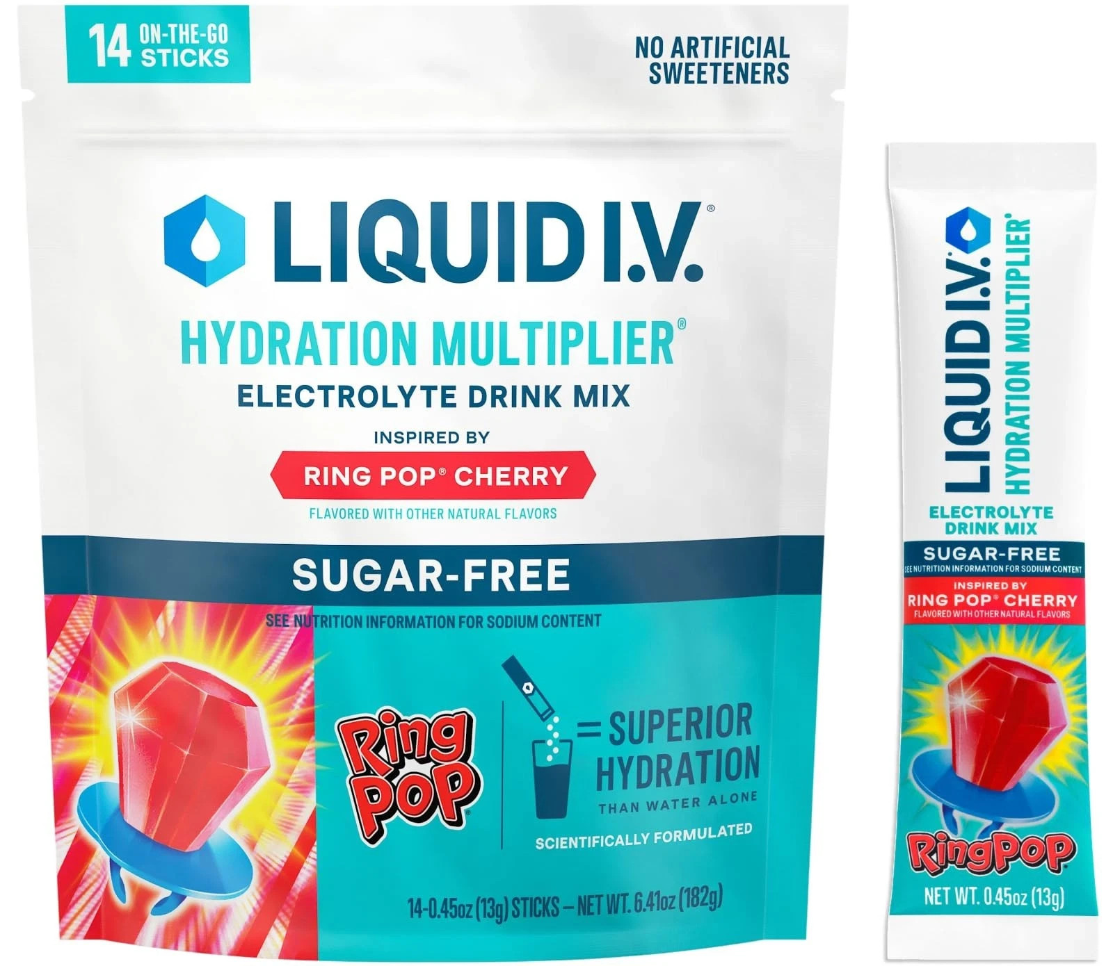 Liquid I.V. Hydration Multiplie Sugar-Free – Ring Pop Cherry | Electrolyte