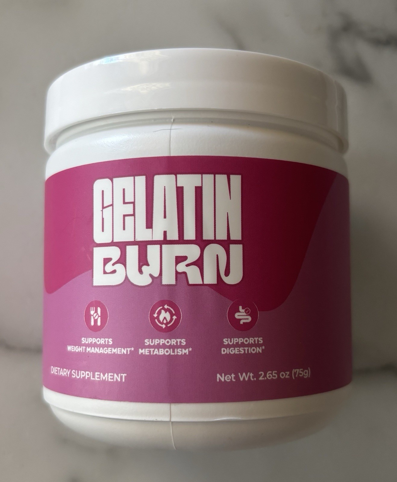 6 Gelatin Burn Dietary Supplement Powder 30 Servings 2.65 oz Metabolism Support