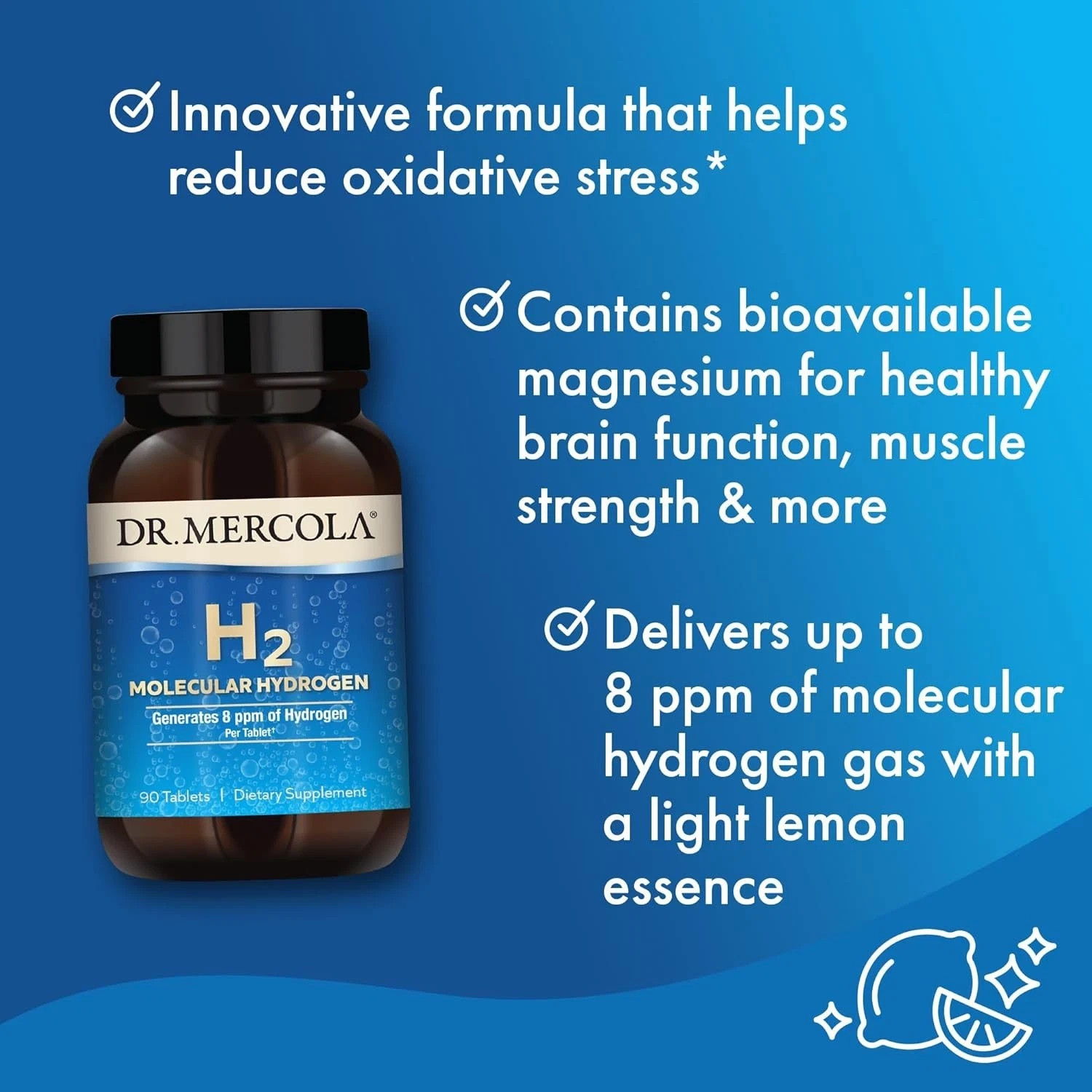 Mercola Dr. Molecular Tablets, H2 Dietary Supplement Hydrogen 90 Count