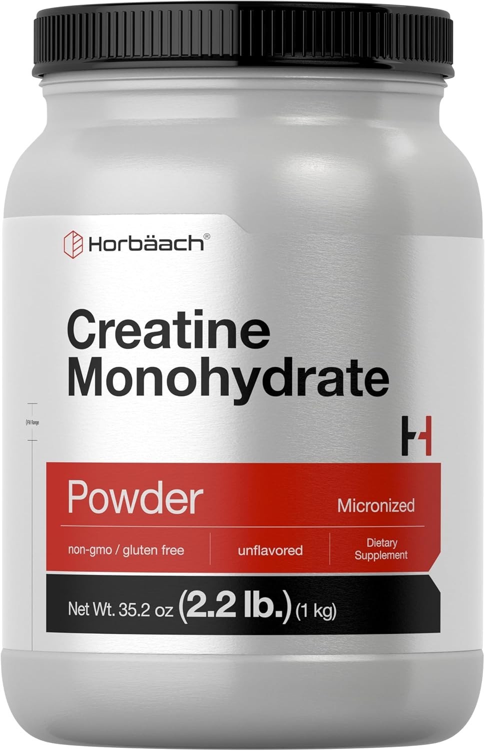 Creatine Monohydrate Powder | 2.2lbs | Purity Tested | Vegetarian | by Horbaach