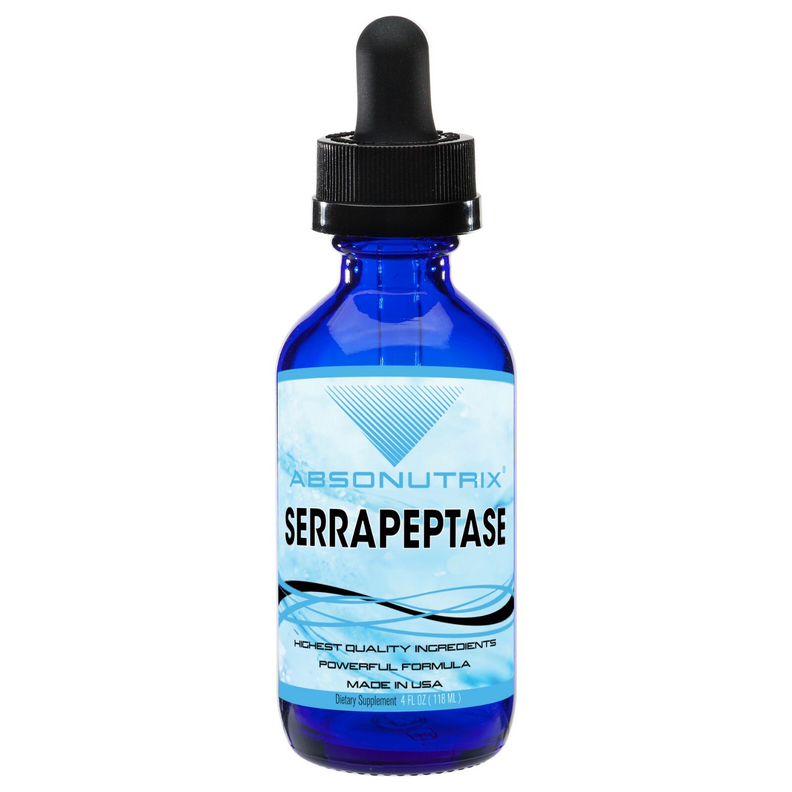 Absonutrix Serrapeptase Enzyme 4 Fl Oz Anti oxidant 125000 SPU easy absorption