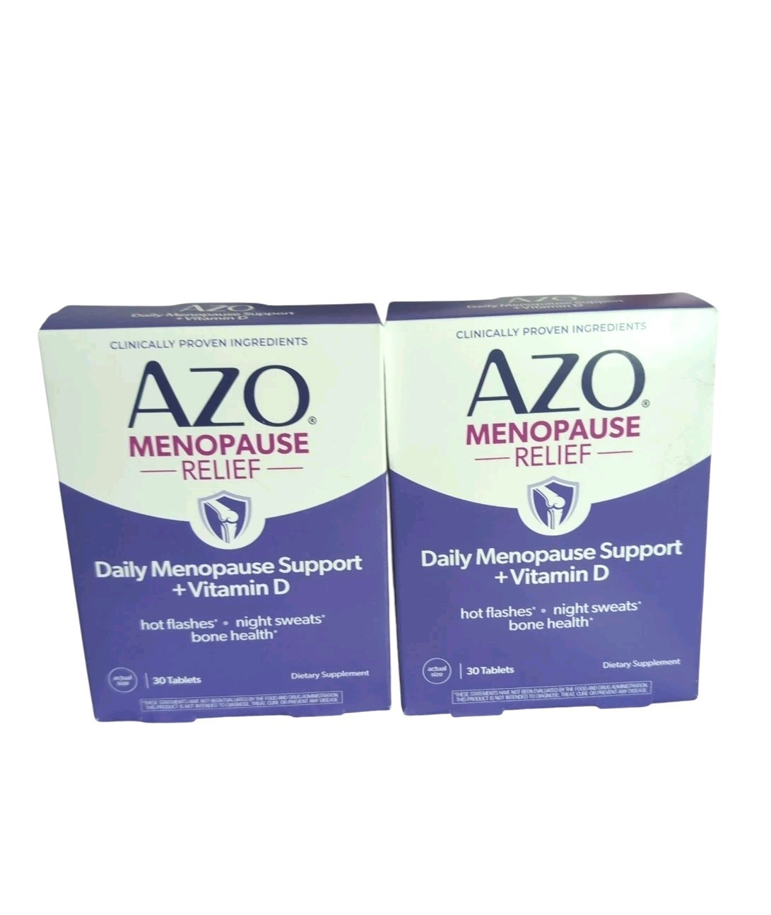 AZO Menopause Relief x2 Support+Vitamin D~Hot Flashes~Night Sweats Exp 3/27