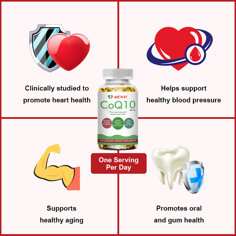 1-3 Bottles CoQ10 Coenzyme Q10 300mg 120 Capsules Heart Support NON GMO Softgels