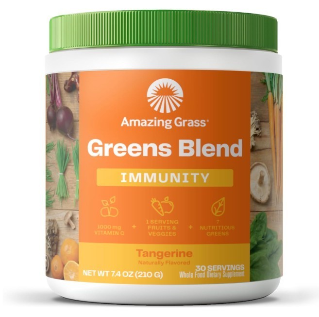 Amazing Grass Greens Blend Immunity Tangerine Powder 30 Servings 7.4 oz