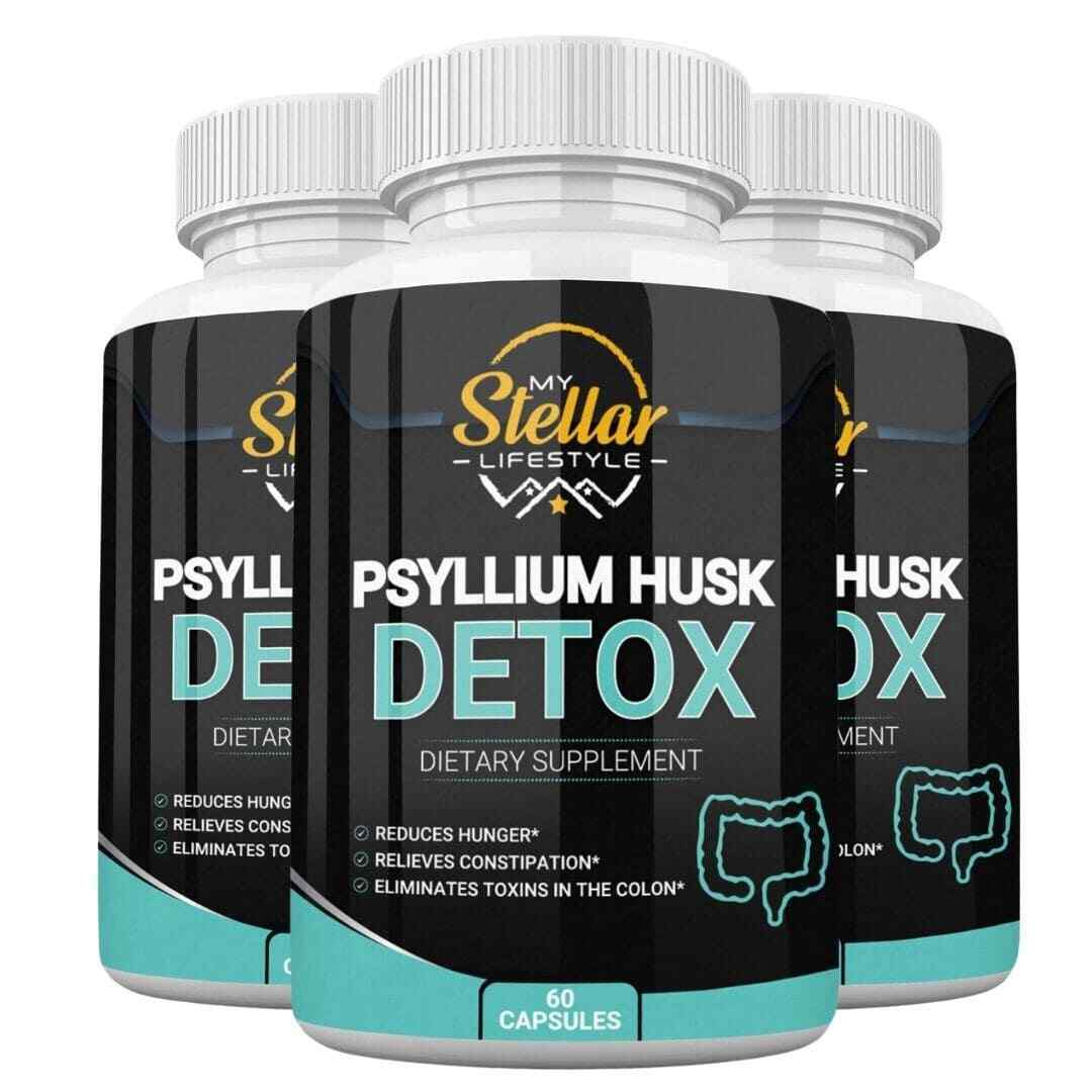 3 Bottles Psyllium Husk Detox by My Stellar Lifestyle – 60 Capsules x3