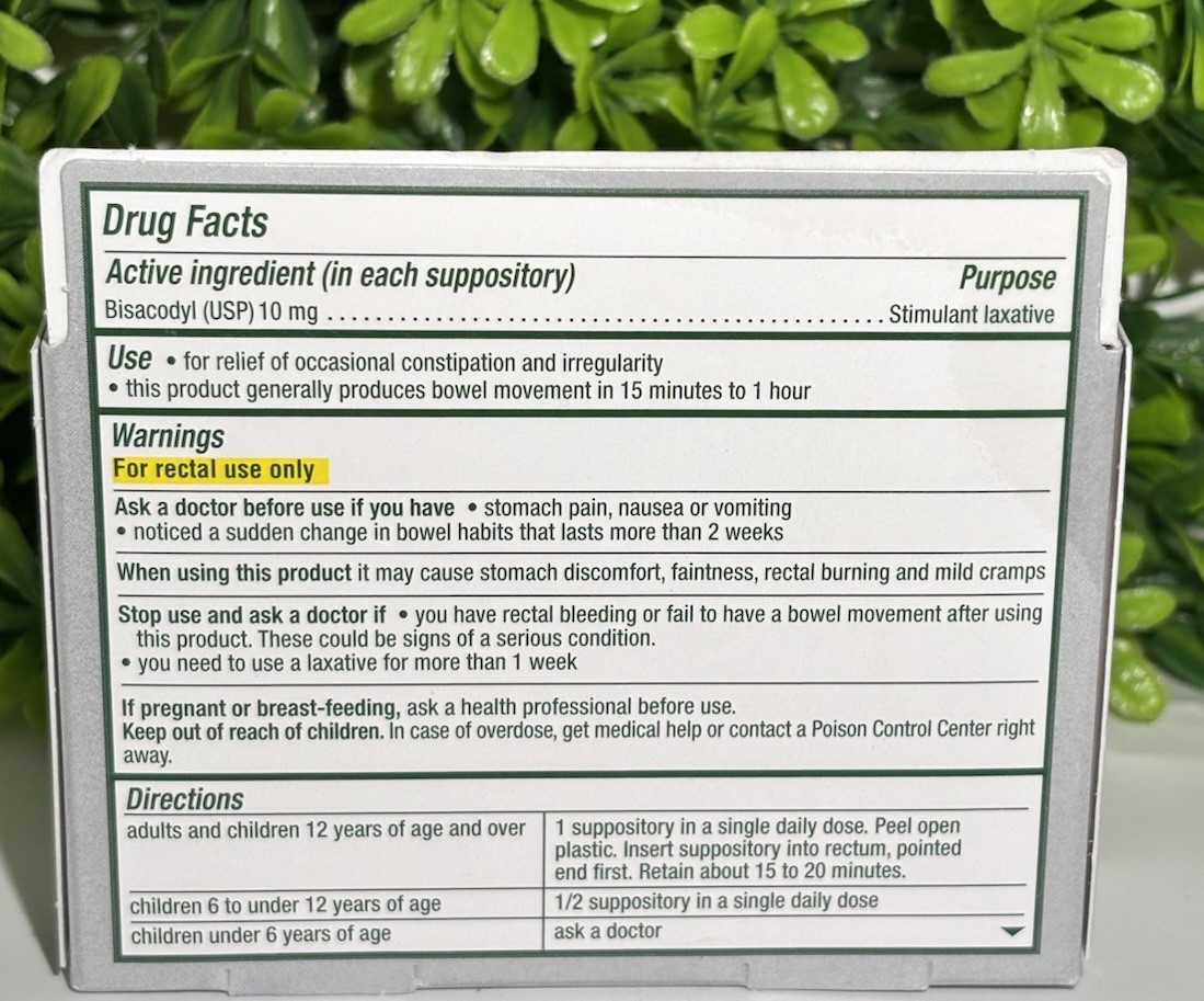 Dulcolax Medicated Stimulant Laxative Suppositories Fast Relief 28 Count Mar2028