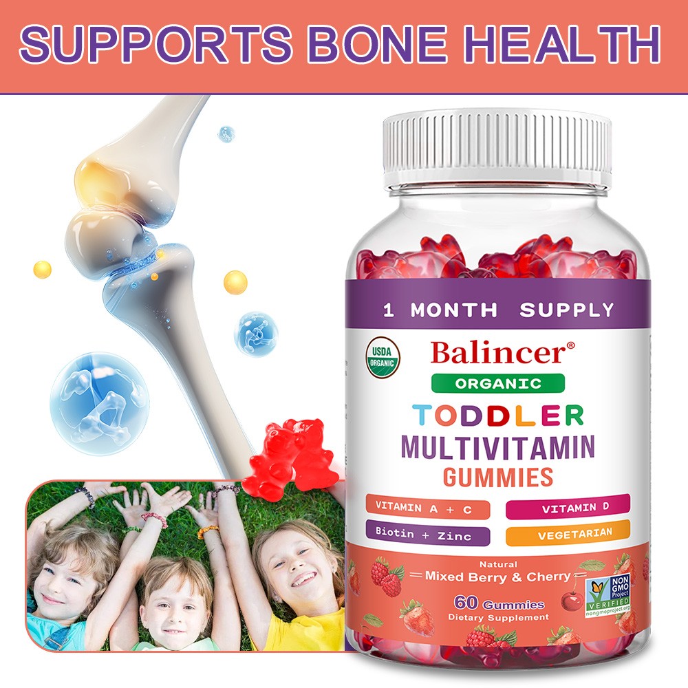 Toddler Multivitamin Gummies | Full Spectrum Kids Daily Nutrient Support,60Chews