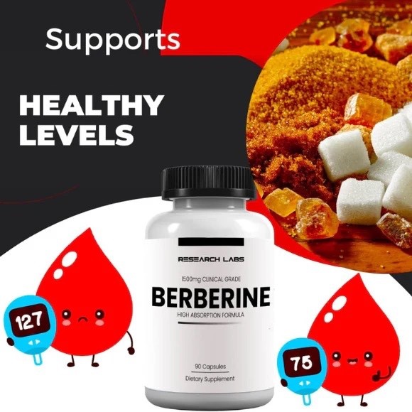 Berberine 500mg 90 Capsules – Metabolism Support, Antioxidant, High Potency