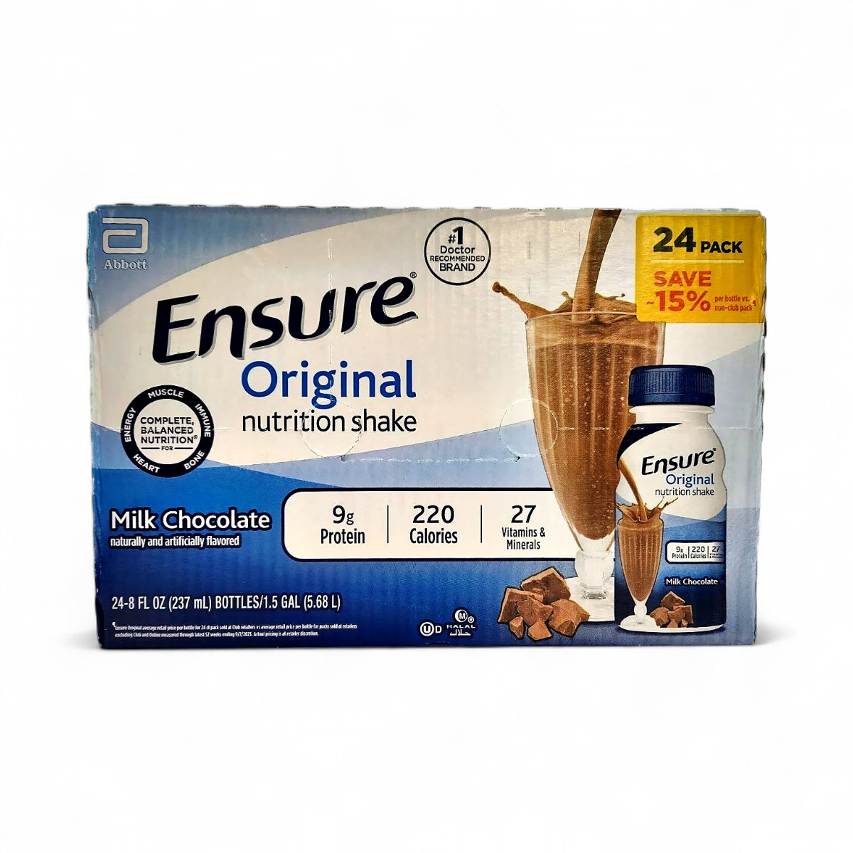 Ensure Original Nutrition Shake, Milk Chocolate, 8 fl oz – 24 Pack