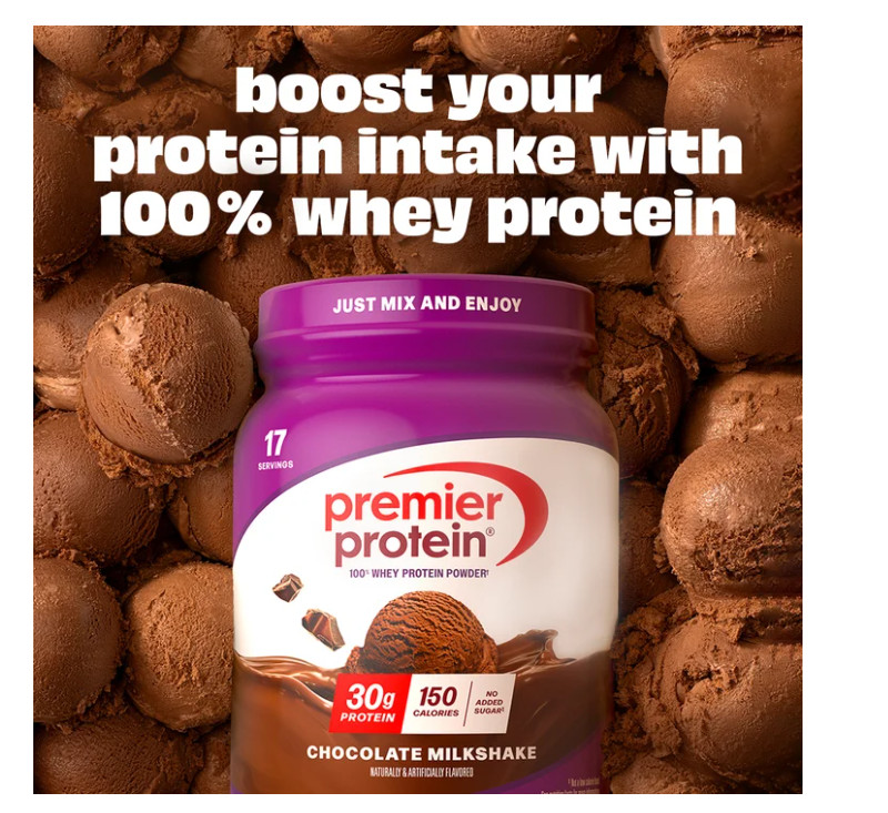 Premier Protein Whey Chocolate Milkshake 1.5lb 30g Protein
