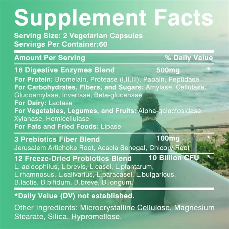 Digestive Enzymes+ 240pcs,Detoxifies,Soothes Stomach, Balances Intestinal Flora