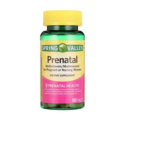 Spring Valley Prenatal Multivitamin/Multimineral Supplement Tablets 100 Count