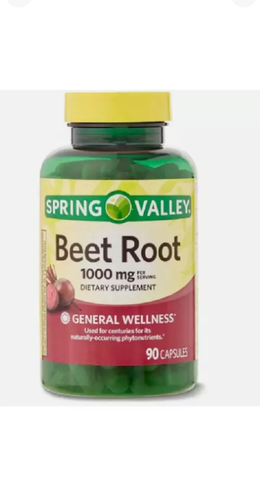 Spring Valley Beet Root Blood Health Dietary Supplement, 1000 MG, 90Ct Ex:12/26