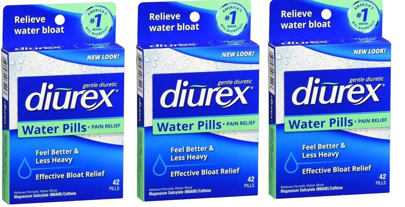 Diurex Water Pills with Caffeine – 42 tablets 3 packs
