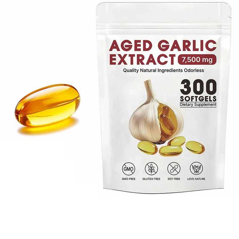 USA Odorless Garlic 7500mg Per Servings, 300 Softgels 2 Years Aged Garlic Extra