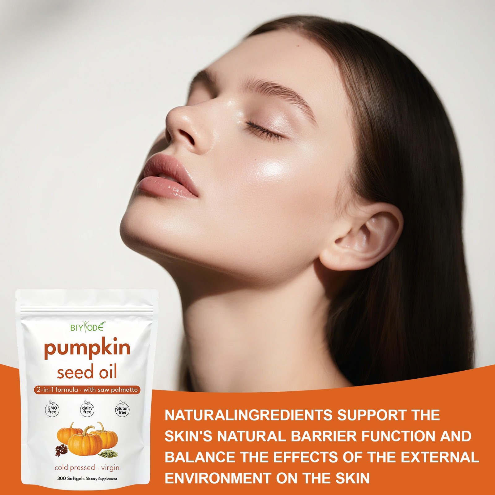 1/2X Seed Pumpkin Oil with Saw Palmetto 300Softgels | 3000 mg Herbal Supplement