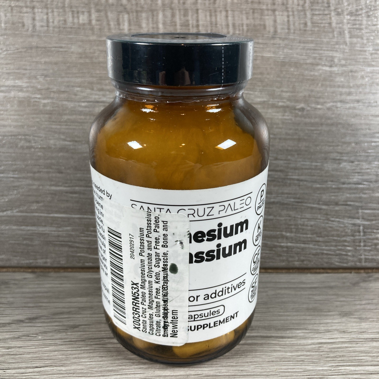 Santa Cruz Paleo Magnesium + Potassium Caps 60 Capsules – Sealed