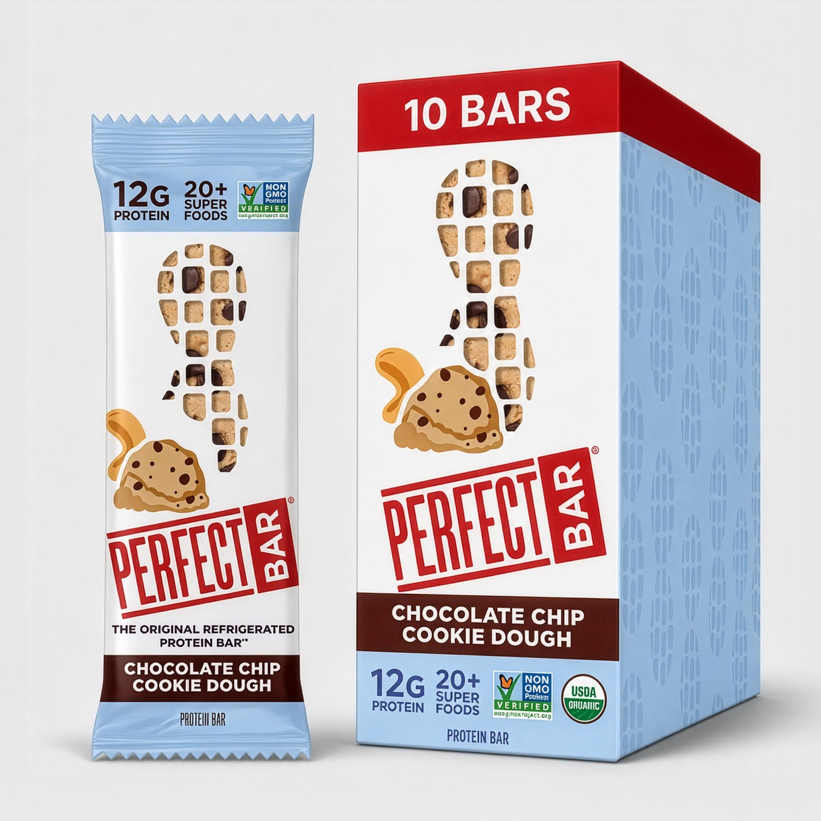Perfect Bar, Chocolate Chip Cookie Dough Protein Bar, Gluten Free, Soy Free, …
