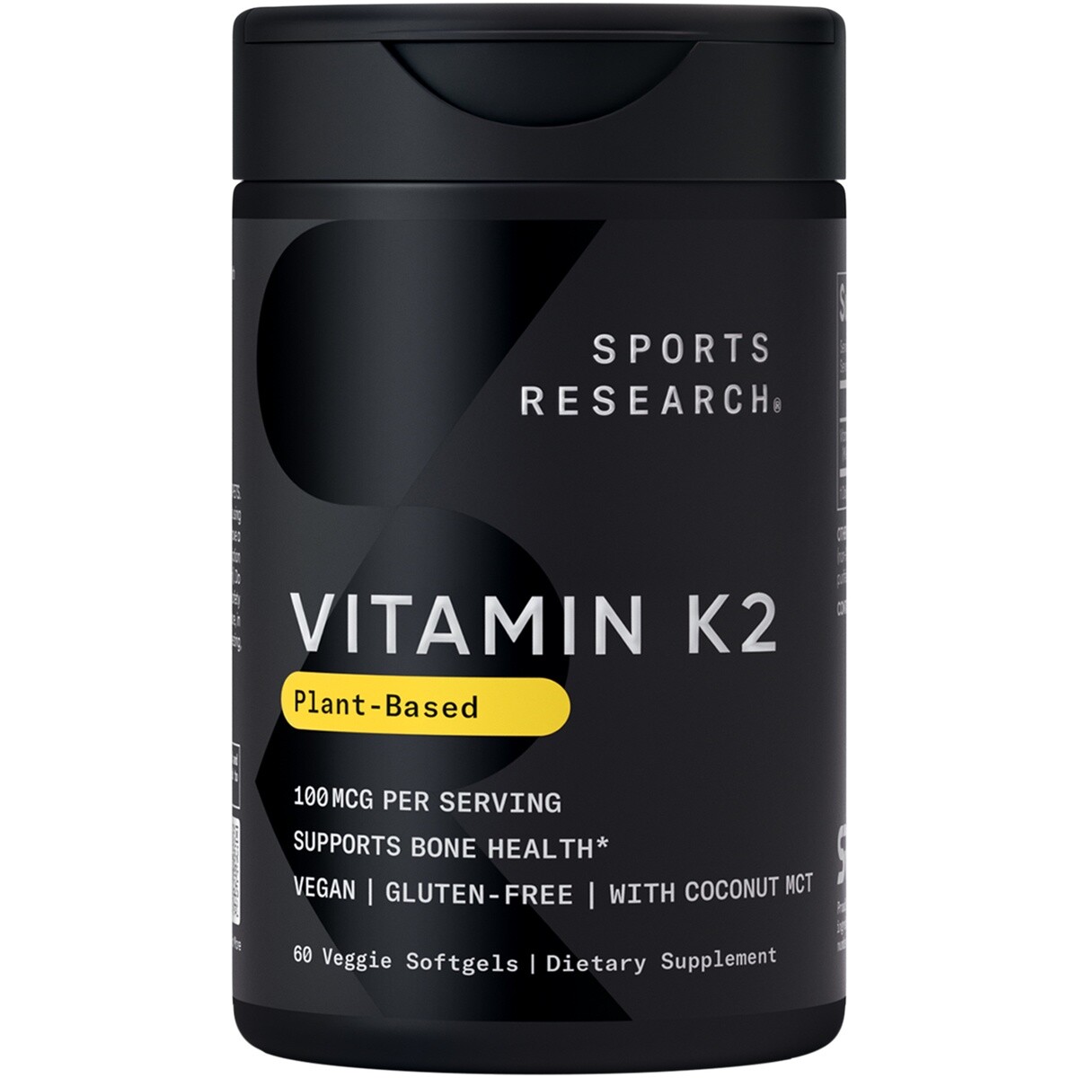 Vitamin K2 MK7 100mcg with Coconut Oil – 60 Veggie Softgels (2 Month Supply)