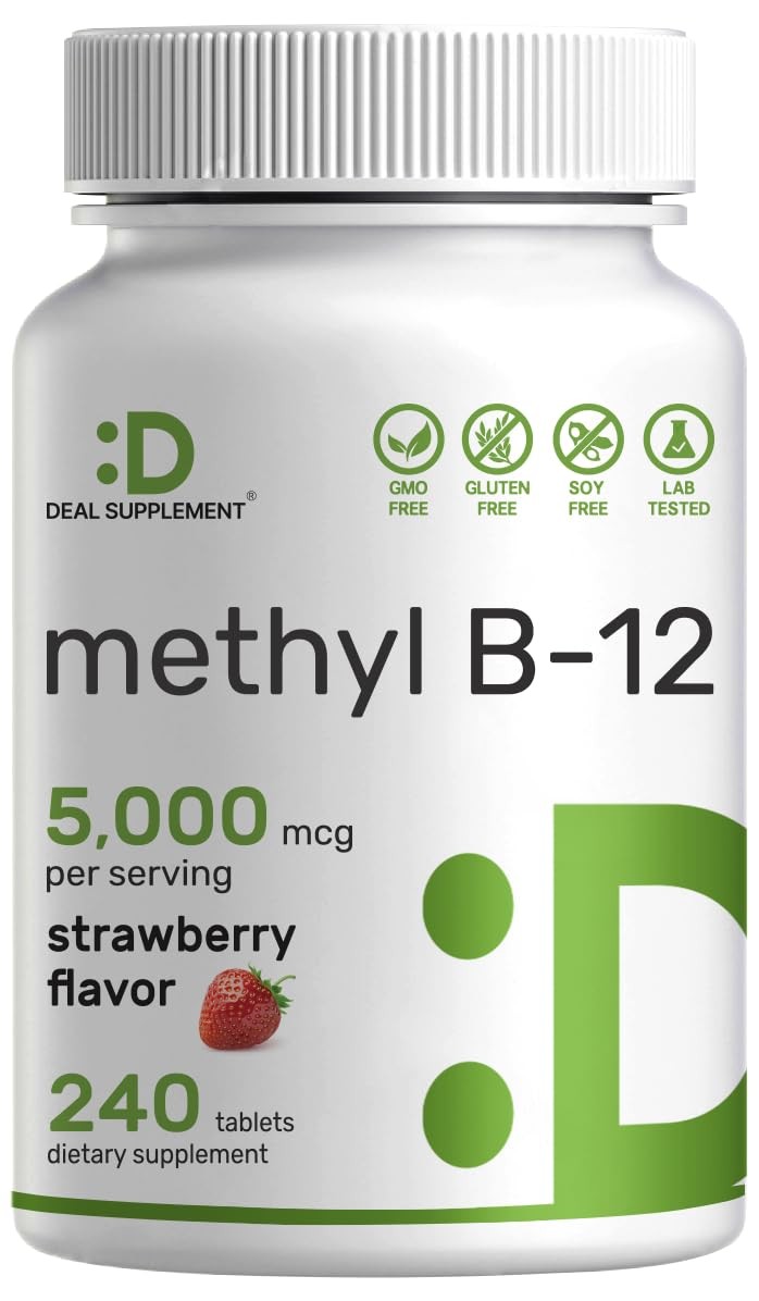 DEAL SUPPLEMENT Methyl B-12 Vitamins 5000 mcg, 240 240 Count (Pack of 1)