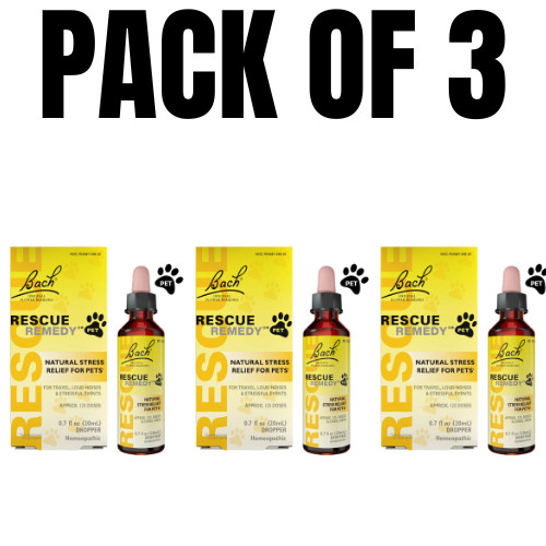 Bach RESCUE REMEDY Pet Dropper – 0.7 fl oz (20 mL) – Pack of 3