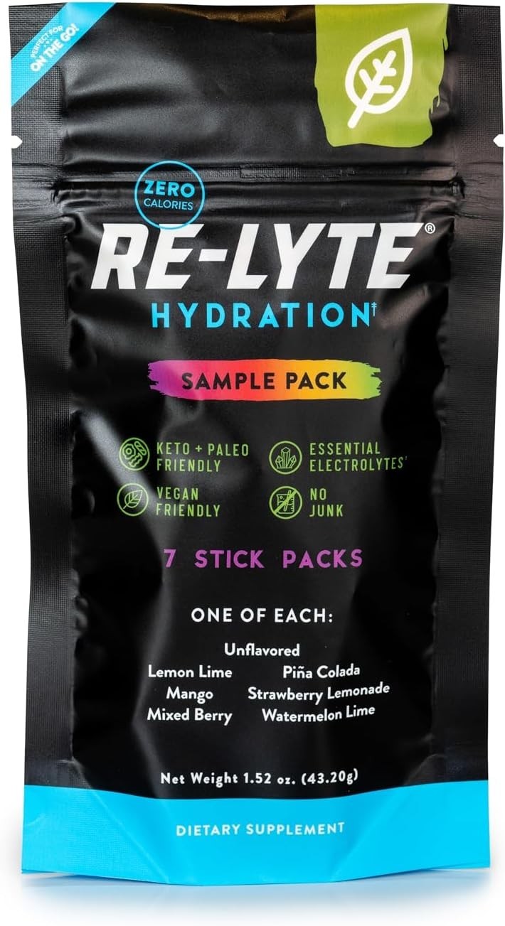 7 Stick Packs of Re-Lyte Electrolyte Drink Mix – Delicious Variety Flavors