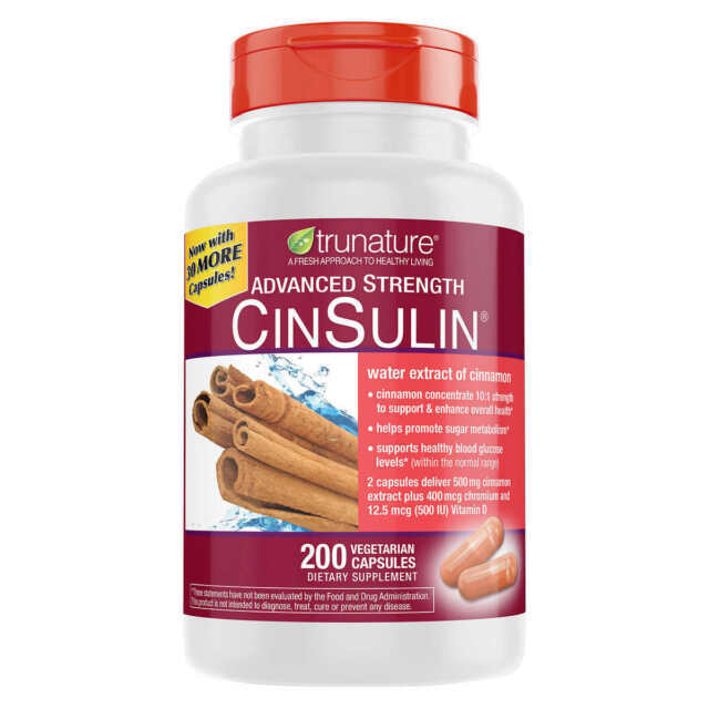 trunature Advanced Strength CinSulin 200 Vegetarian Capsules EXP 4/29