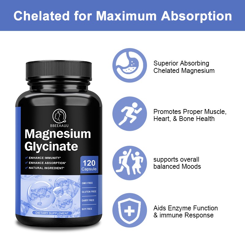 Magnesium Glycinate 500mg with Zinc,D3 Improved Sleep, Stress , Anxiety Relief