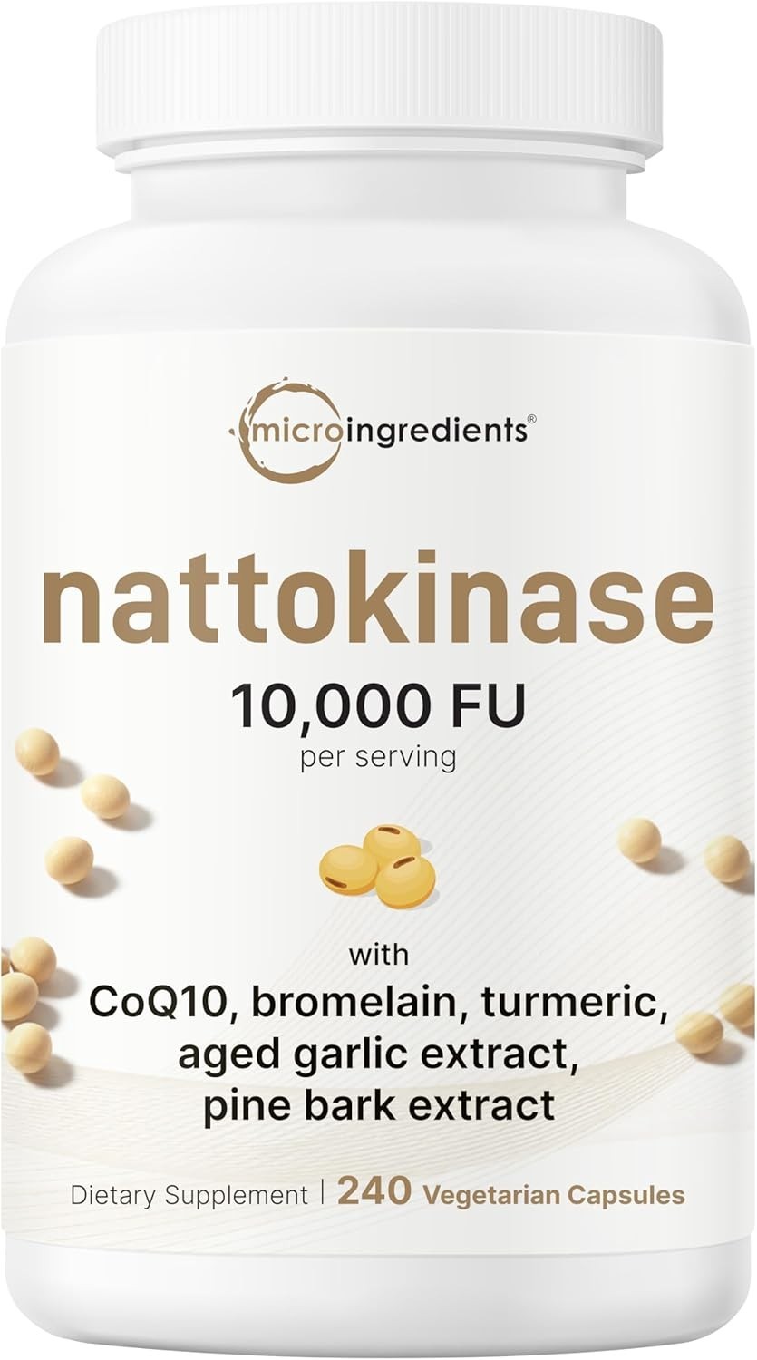 Micro Ingredients Nattokinase 10,000 FU Per Serving 240 Count (Pack of 1)