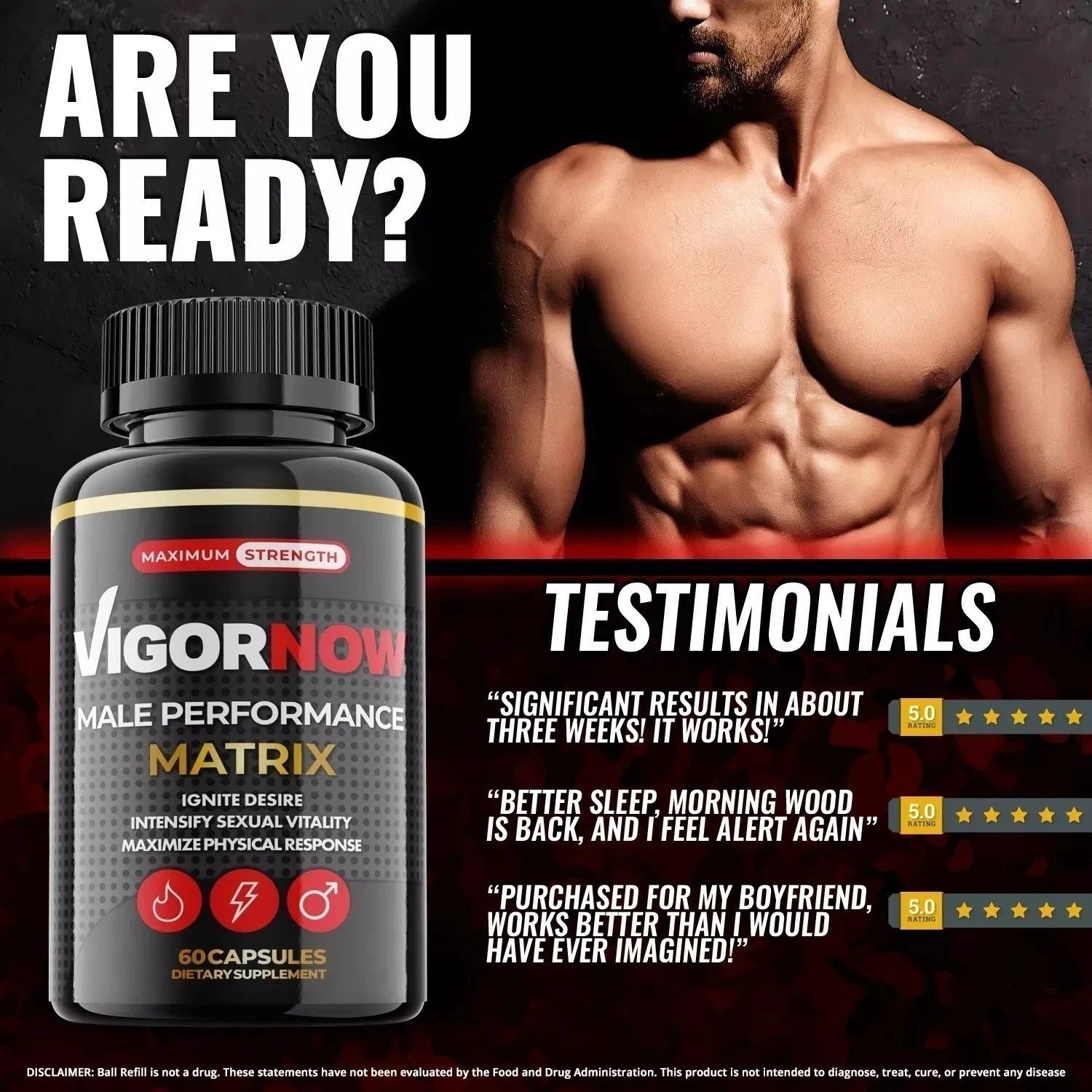 Vigor Now Pills for Men – Male Virility and Performance Support – 300 Capsules