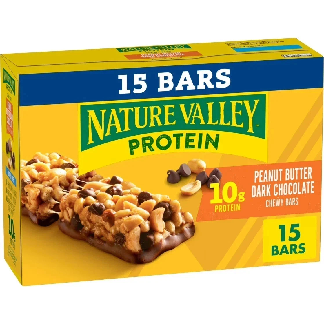 Nature Valley Protein Chewy Snack Bars, Peanut Butter Dark Chocolate, 15 Bars