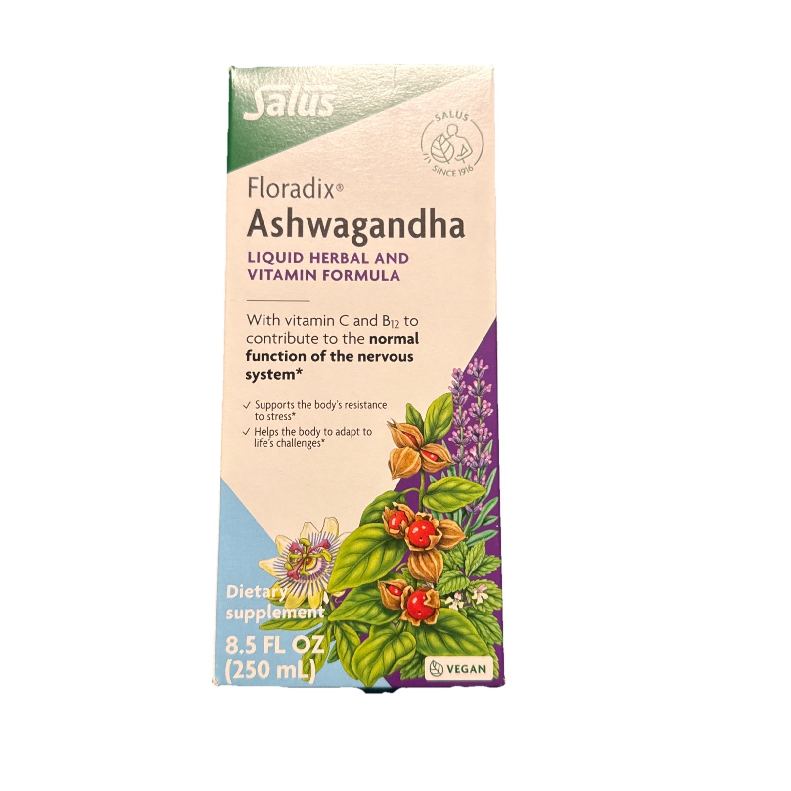 Floradix Ashwagandha Liquid Herbal & Vitamin Formula – Herbal Supplement with…