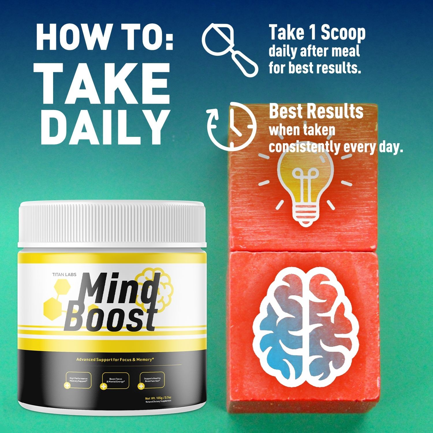 (2 Pack) Mind Boost Powder Natural Brain Support Supplement MindBoost 60 Serves