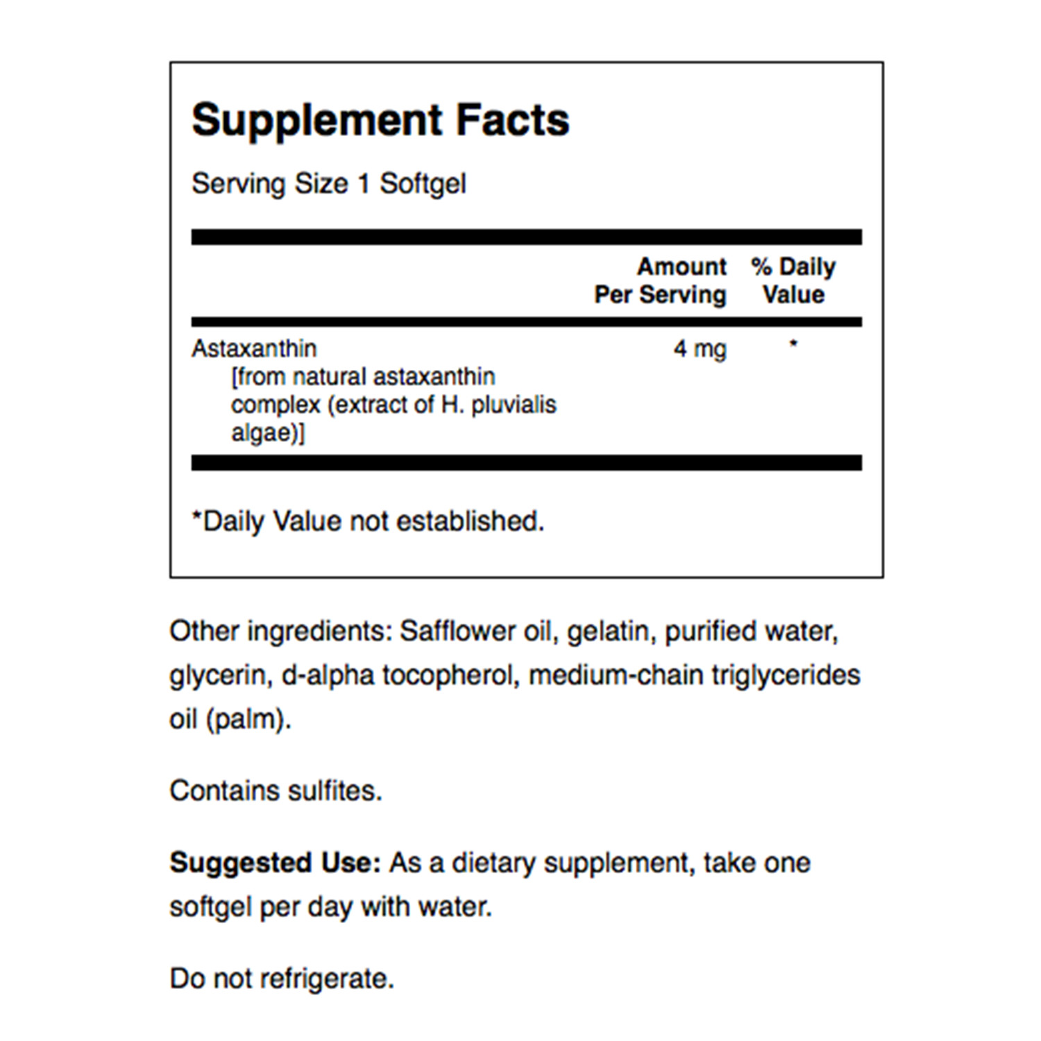 Swanson Astaxanthin Softgels, 4 mg, 60 Count
