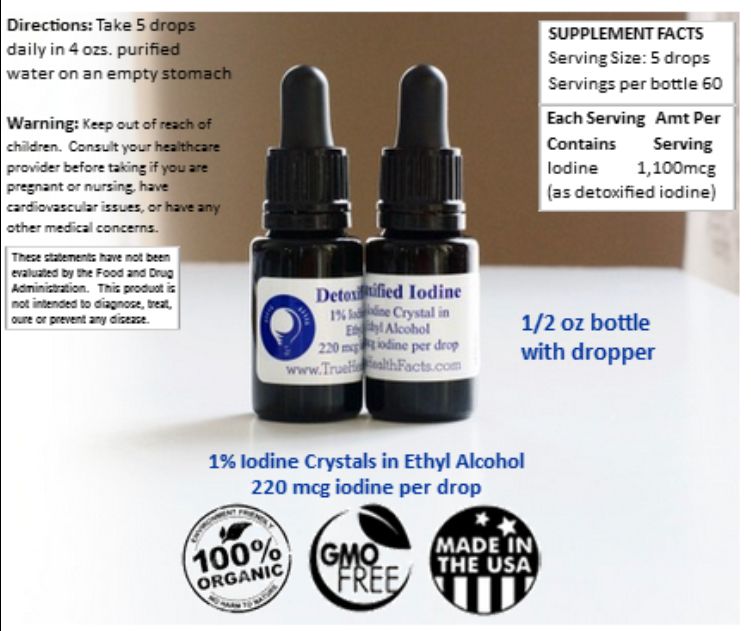 2 bottles Detoxified Nascent Iodine – Electrically charged iodine