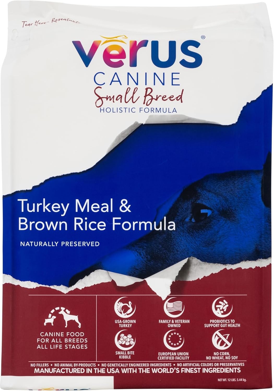 VeRUS Pet Foods Dry Dog Food Turkey,Small Breed Formula 12lb Bag