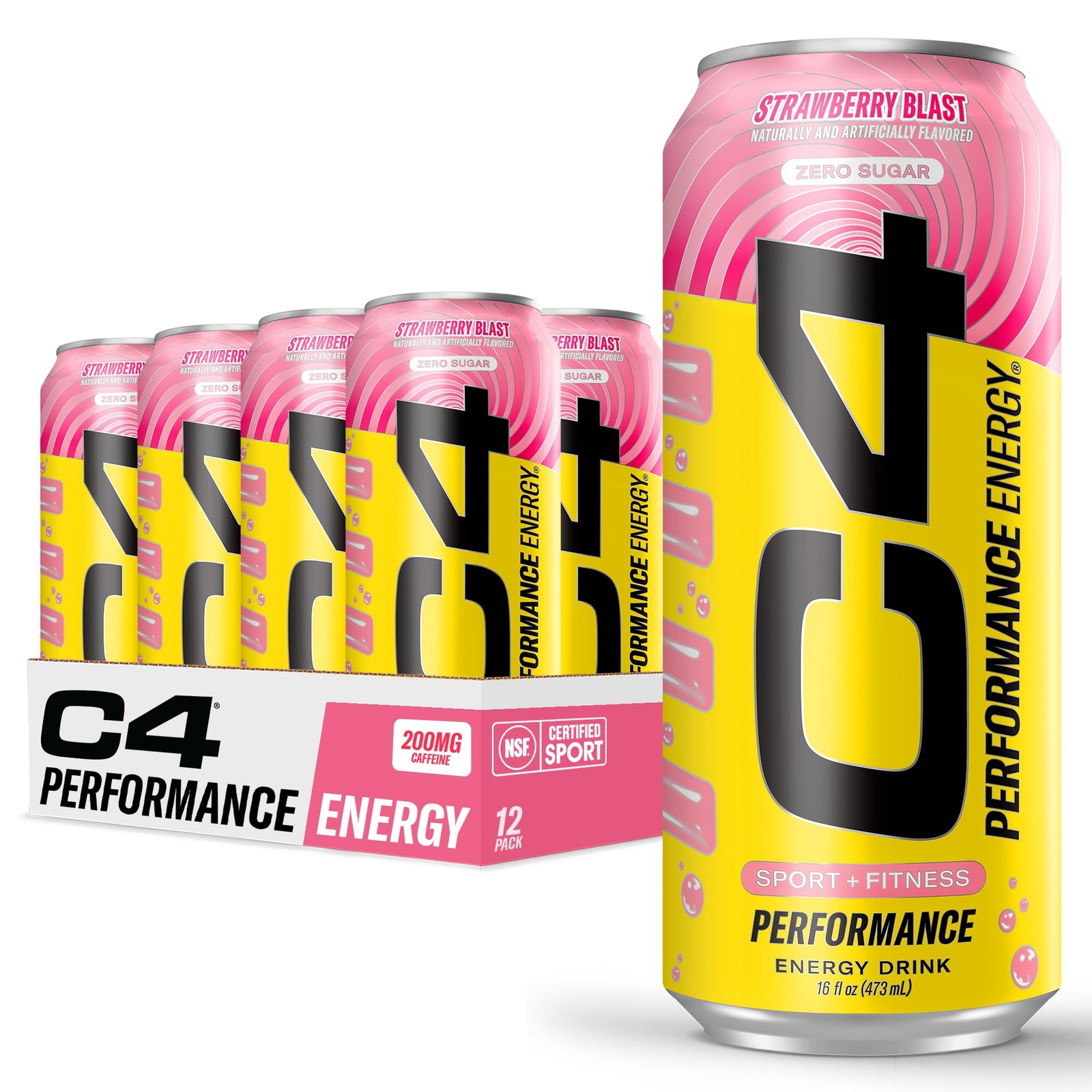 Performance Energy Drink | Strawberry Blast | Zero Sugar Carbonated Preworkou…