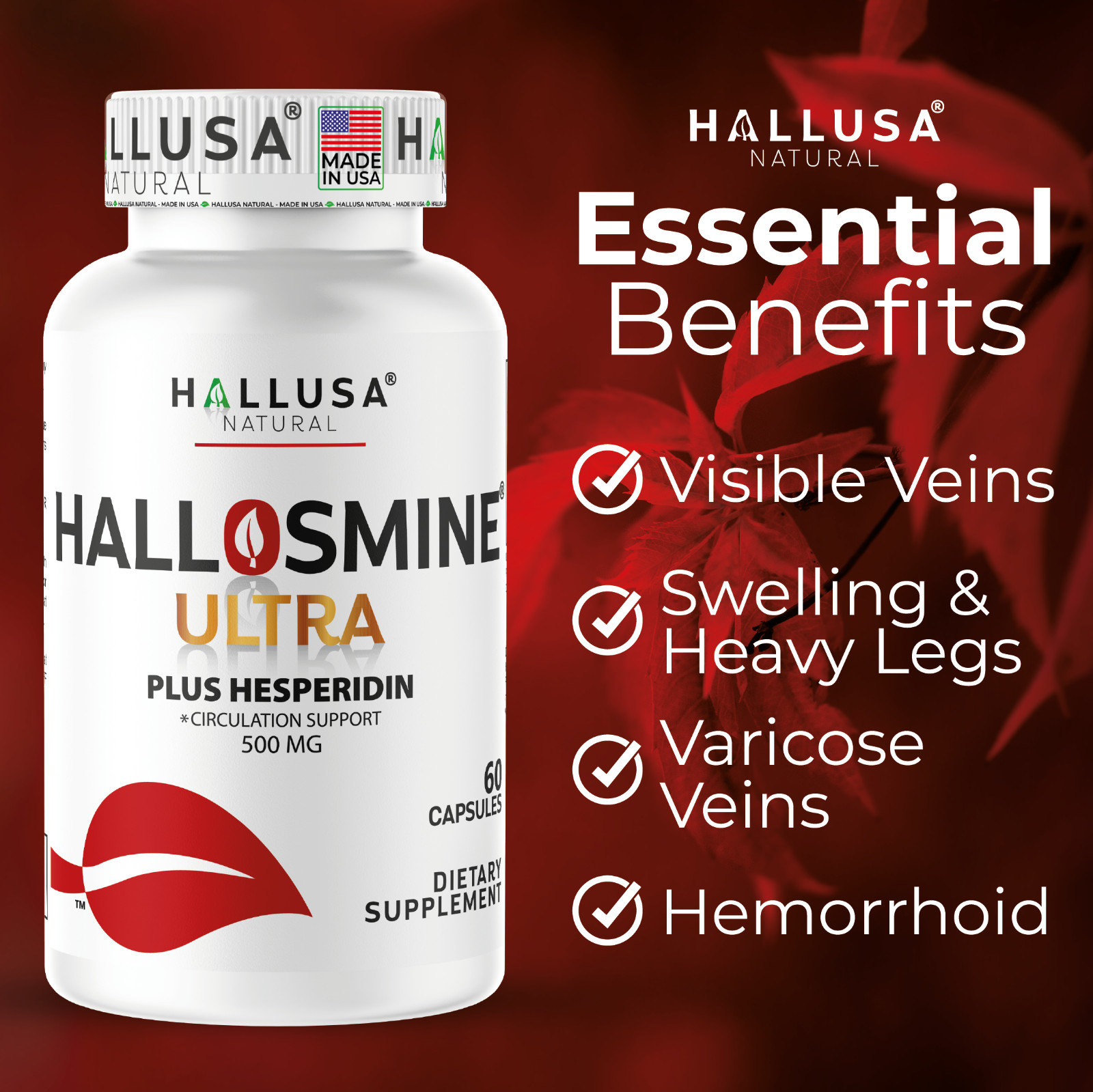 Hallosmine Ultra – Support Healthy Circulation – Blood Circulation Supplements