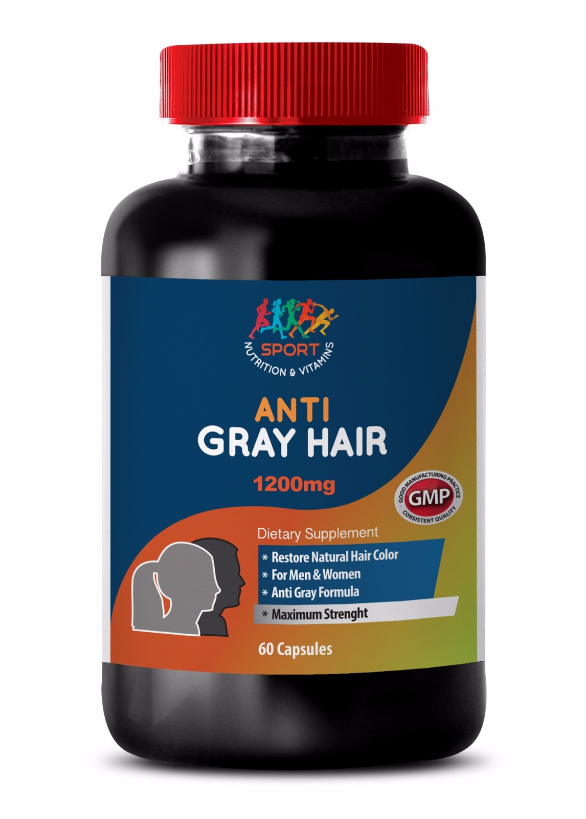 Younger Looking Skin Capsules – Anti-Gray Hair 1200mg – Saw Hair Loss 1B