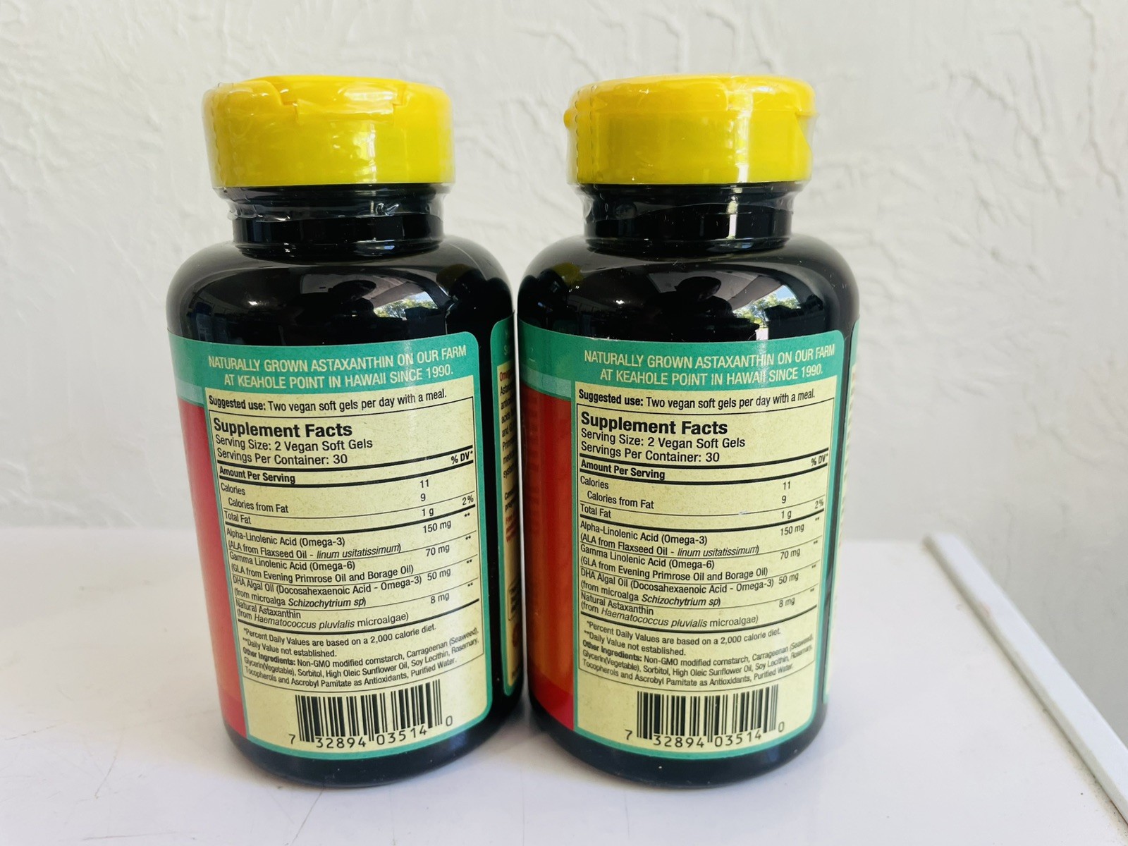 Lot of 2 BioAstin Hawaiian Astaxanthin 8mg 60 Soft Gels each NEW Sealed