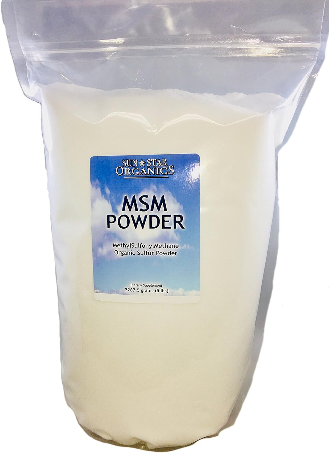 MSM Powder (Methylsulfonylmethane) – 5 lbs – Sun Star Organics